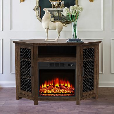 45" Media Console TV Stand For TVs Up To 50" With Fireplace Included