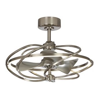 27-inch Satin Nickel 3-Blade Chandelier LED Ceiling Fan with Remote