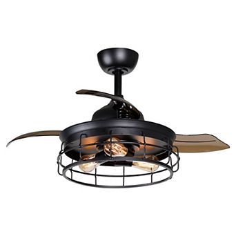 Industrial 36-inch Black 3-blade Ceiling Fan with Remote