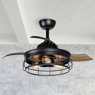Industrial 36-inch Black 3-blade Ceiling Fan with Remote