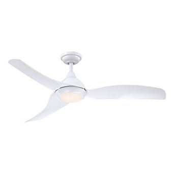 52" Modern ABS 3-Blade Propeller LED Ceiling Fan with Light and Remote