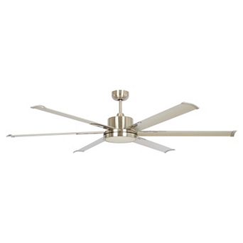 65-inch Nickel Aluminum 6-blade LED Ceiling Fan with Remote