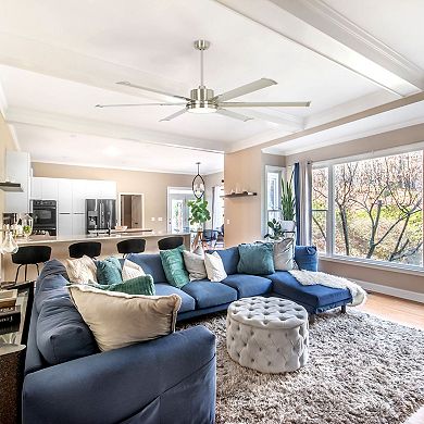 65-inch Nickel Aluminum 6-blade LED Ceiling Fan with Remote