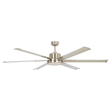 65-inch Nickel Aluminum 6-blade LED Ceiling Fan with Remote