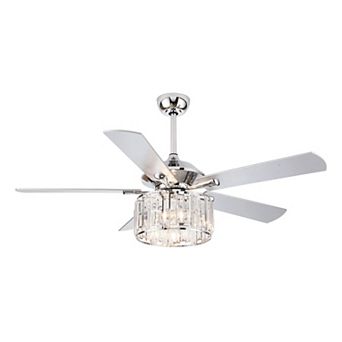 52" Modern Crystal Fandelier Ceiling Fan with Remote and Light Kit