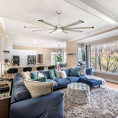 72" Larger Aluminum 8-Blade LED Ceiling Fan with Remote