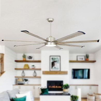 72" Larger Aluminum 8-Blade LED Ceiling Fan with Remote