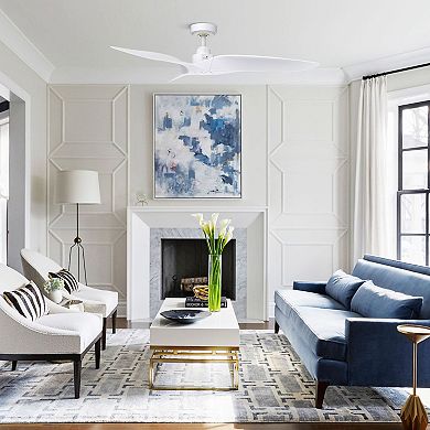 52" Modern ABS 3-Blade Indoor/ Outdoor DC Motor Ceiling Fan without Light