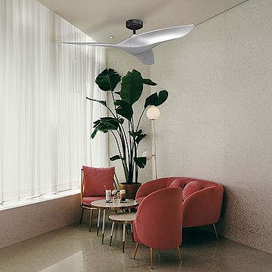 52" Modern Silver ABS 3-Blade Outdoor Ceiling Fan without Light