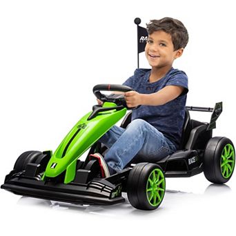 Ride On Go Kart for Kids, 24V 7Ah Battery Two 200W Motors, 8MPH Fast Drifting Circling Car