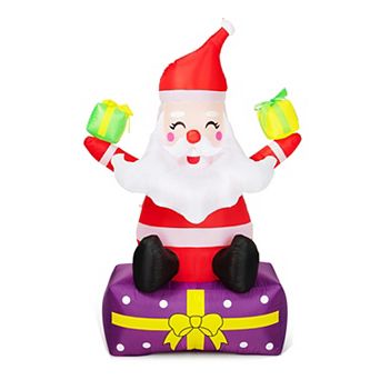 6 Ft Inflatable Santa Claus with Gift Boxes - Outdoor Christmas Decorations