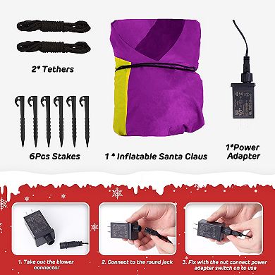 6 Ft Inflatable Santa Claus with Gift Boxes - Outdoor Christmas Decorations