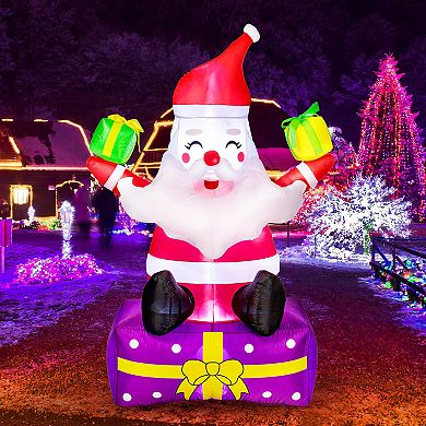 6 Ft Inflatable Santa Claus with Gift Boxes - Outdoor Christmas Decorations