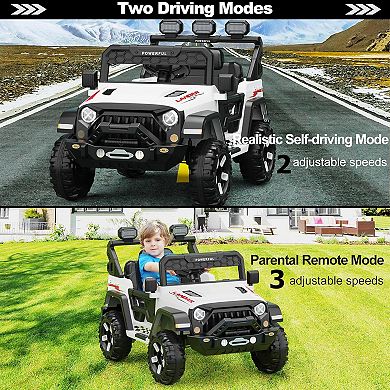 Ride on Car with 6 EVA Wheels&4WD, 12V Battery Powered Electric Car for Kids