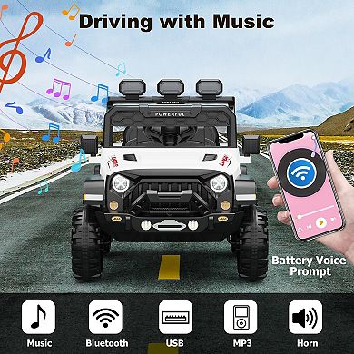 Ride on Car with 6 EVA Wheels&4WD, 12V Battery Powered Electric Car for Kids