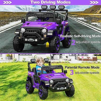 Ride on Car with 6 EVA Wheels&4WD, 12V Battery Powered Electric Car for Kids