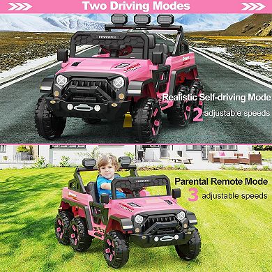 Ride on Car with 6 EVA Wheels&4WD, 12V Battery Powered Electric Car for Kids