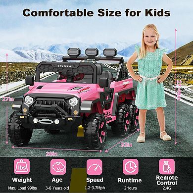 Ride on Car with 6 EVA Wheels&4WD, 12V Battery Powered Electric Car for Kids