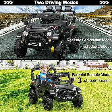 Ride on Car with 6 EVA Wheels&4WD, 12V Battery Powered Electric Car for Kids