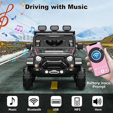 Ride on Car with 6 EVA Wheels&4WD, 12V Battery Powered Electric Car for Kids