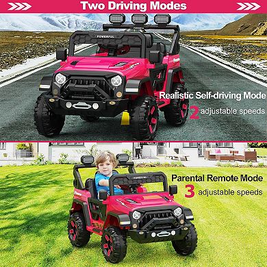 Ride on Car with 6 EVA Wheels&4WD, 12V Battery Powered Electric Car for Kids