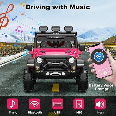 Ride on Car with 6 EVA Wheels&4WD, 12V Battery Powered Electric Car for Kids