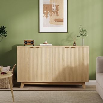 Garvee Sideboard Buffet Cabinet with Storage, Fluted Accent Credenza, for Living Room, Dining Room