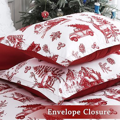 Christmas Duvet Cover Set Holiday Printed, Soft and Breathable Christmas Decorations Bedding Set