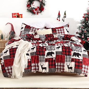 Christmas Duvet Cover Set Holiday Printed, Soft and Breathable Christmas Decorations Bedding Set