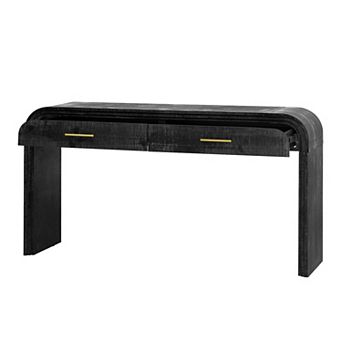 Whisen Unique Retro Silhouette Console Table with Open Style, Two Top Drawers