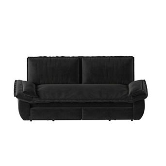 Whisen 3-in-1 Velvet Queen Sleeper Sofa Bed & Chaise Lounge & Loveseat Sofa, 2 Seats