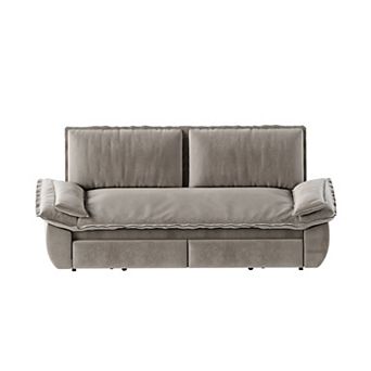 Whisen 3-in-1 Velvet Queen Sleeper Sofa Bed & Chaise Lounge & Loveseat Sofa, 2 Seats