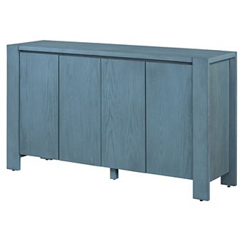 Whisen 4-Door Retro Sideboard, Buffet Cabinet for Dining Room, Kitchen and Living Room
