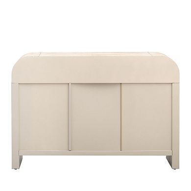 Whisen Retro Minimalist Curved Sideboard with Gold Handles and Adjustable Dividers
