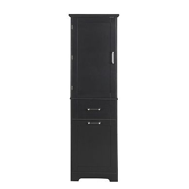 Whisen Bathroom Freestanding Storage Cabinet with Two Different Size Drawers and Adjustable Shelf