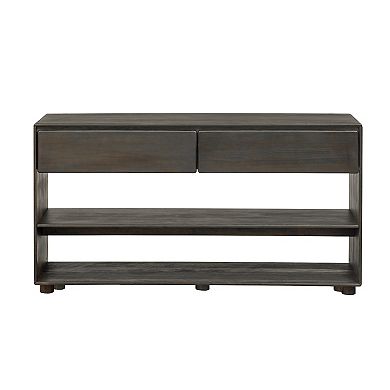 Whisen Vintage-style Console Table with Drawers and Shelves