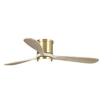 52" Gold Low Profile Smart Ceiling Fan with Light and Remote Control, App Control, Voice Control