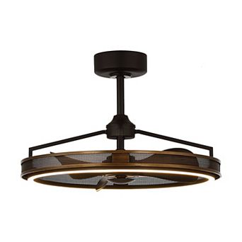 27" Matte Black ABS 3-blade LED Fandelier Bladeless Ceiling Fan with Light and Remote