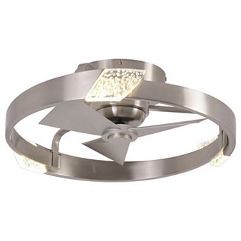 Modern Sand Nickel Dimmable LED Low Profile Ceiling Fan with Remote and Light