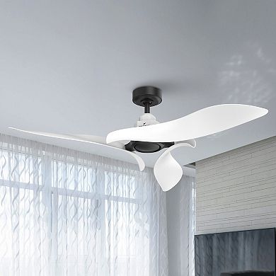 54" White Propeller ABS 3-blade Modern Outdoor Ceiling Fan without Light