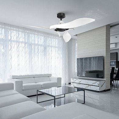 54" White Propeller ABS 3-blade Modern Outdoor Ceiling Fan without Light