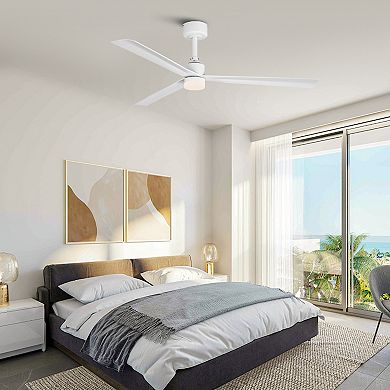 50" Modern White 3CCT Integrated LED Ceiling Fan with Light and Remote