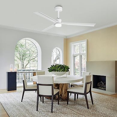 50" Modern White 3CCT Integrated LED Ceiling Fan with Light and Remote