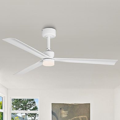 50" Modern White 3CCT Integrated LED Ceiling Fan with Light and Remote