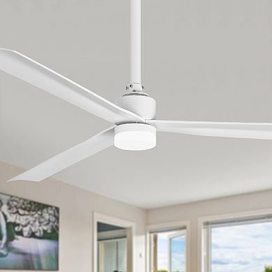 50" Modern White 3CCT Integrated LED Ceiling Fan with Light and Remote