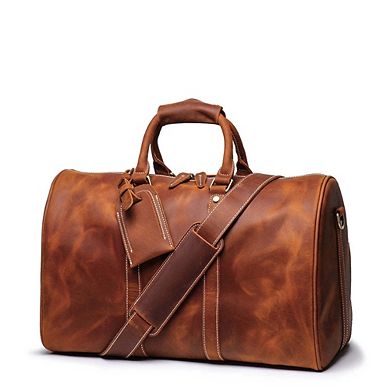 The Brandt Weekender Small Leather Duffle Bag