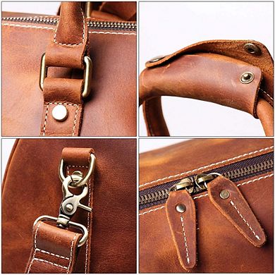 The Brandt Weekender Small Leather Duffle Bag