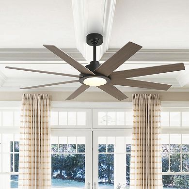 60" Farmhouse Large Windmill Dimmable Ceiling Fan with Light and Remote