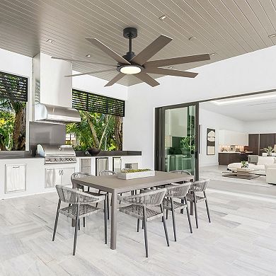 60" Farmhouse Large Windmill Dimmable Ceiling Fan with Light and Remote