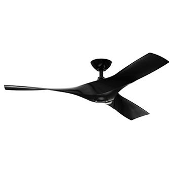 52-inch Nautical Black ABS 3-Blade Propeller Ceiling Fan with Remote for Patio